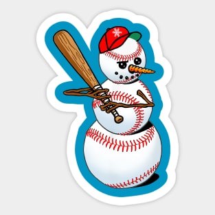 Snowman Plays Baseball Sticker